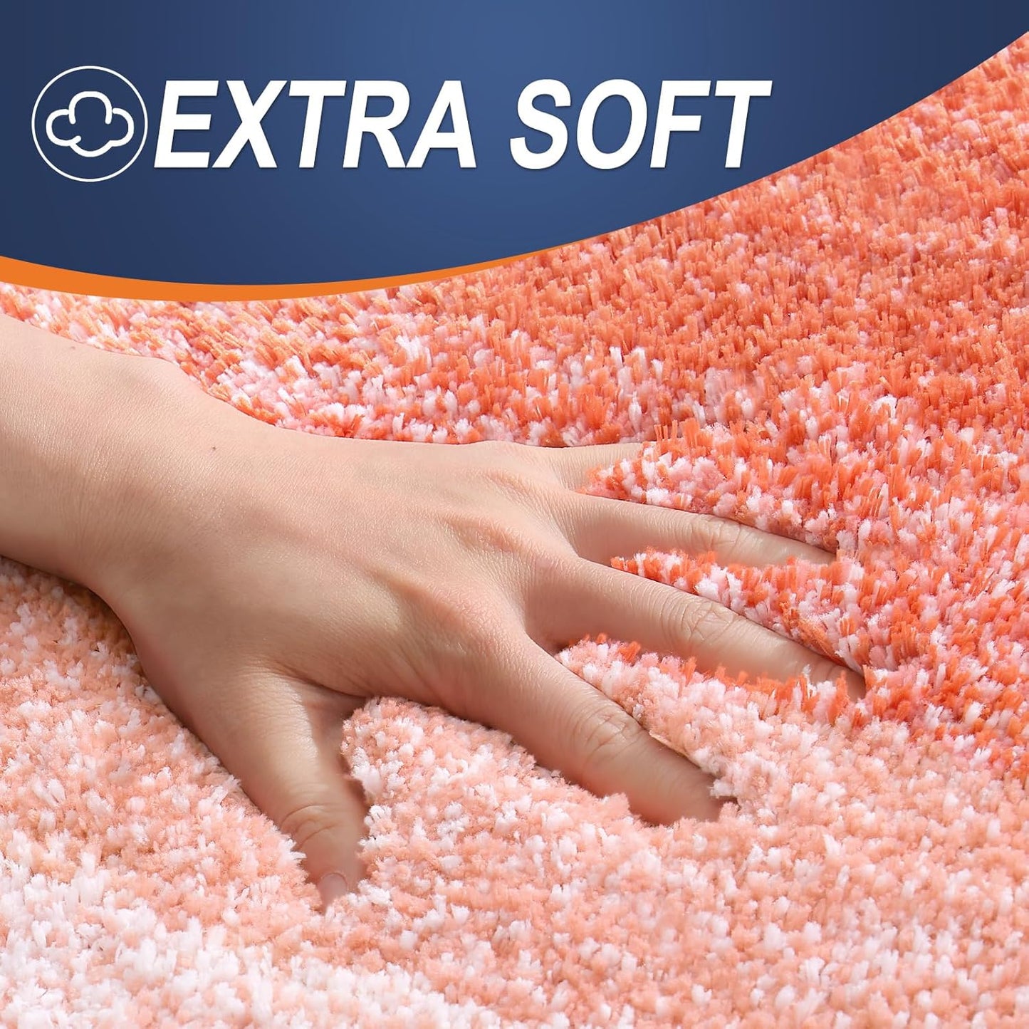 OLANLY Large Bathroom Rugs - Extra Soft Microfiber Mat 40x24 | Quick Dry, Machine Washable, Coral