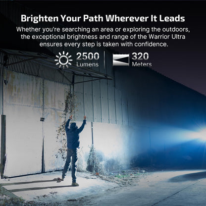 OLIGHT Warrior Ultra 2500 Lumens Tactical Flashlight, Compact Dual Switches Rechargeable Bright Light with Proximity Sensor, Suitable for Emergency, Outdoor, Searching (Olive-Green)
