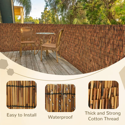 SHYDZYYC Brown 2 Pack 4FT X 16.4FT Reed Fencing Roll, Balcony Privacy Shade Reed Bamboo Fencing Garden Fence Border, Wind Block Sunshade Fence Screen for Outdoor Yard Patio Flower Bed Edge