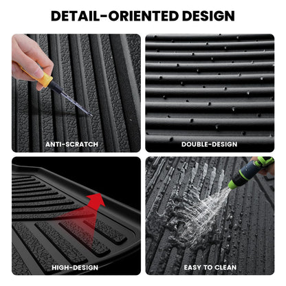 LASFIT Cargo Mat for Toyota 4Runner 2010-2024 (Only Fit 5-Seats) Back Seat Protector for 5th gen 4Runner Seater Accessories (Fit W/O Sliding Cargo Tray, Rear Backrest Mats+Rear Trunk Mat)