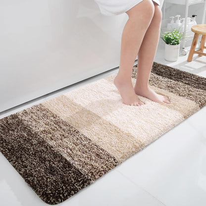 OLANLY Large Bathroom Rugs - Extra Soft Microfiber Mat, Quick Dry & Washable, 45x27, Light Brown