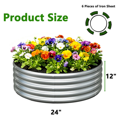 Yortrek 3Pack 3x3x1ft Galvanized Raised Garden Bed, Planter Raised Garden Beds Outdoor, Round Clearance Raised Garden Beds for Gardening Vegetables……