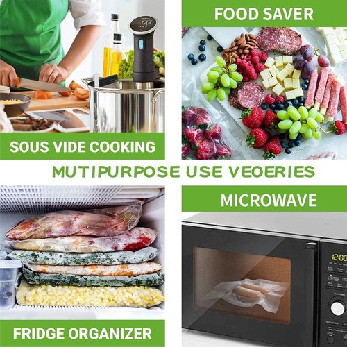 Food Saver Vacuum Sealer Bags - 4 Pack 11" x 25' Rolls | Commercial Grade, Microwave & Freezer Safe