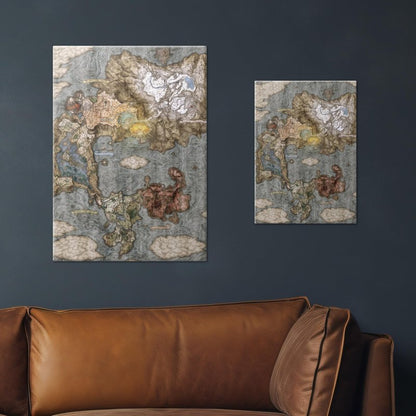 Displate Metal Poster Elden Ring - Lands Between - World Map - Gamer Aesthetics - Collectible Gift - Premium Decorations Video Game Wall Art Decor Gifts Movie Posters - 12.6x17.7 in
