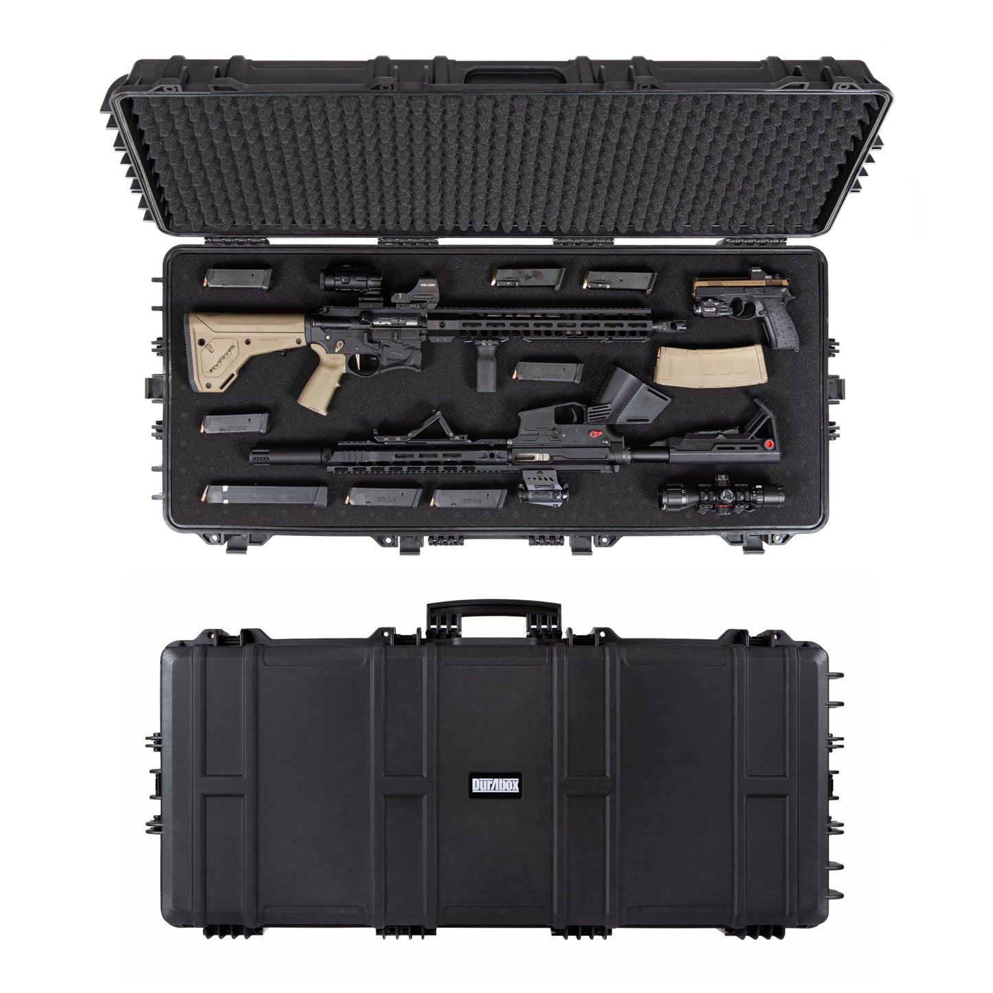 Durabox All Weather Hard Case 47 x 21 x 8” – TSA Approved Rifle Case with Customizable Foam, Dual Ergonomic Handles and Wheels - Waterproof Travel Case for Rifles, Guns, Shotguns, Ammo, Scopes & Gear