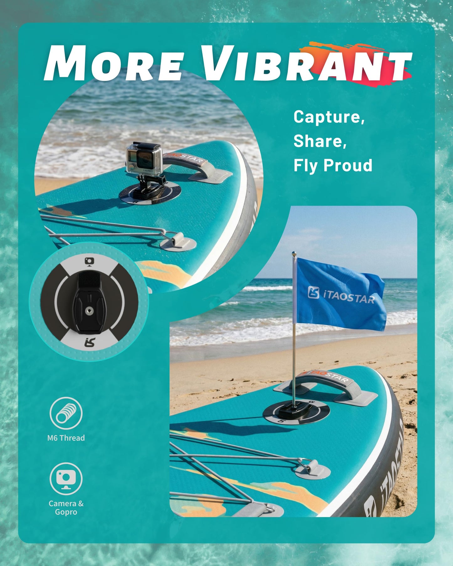 iTAOSTAR N02D 35" Extra Wide SUP for Enhanced Stability - Inflatable Stand Up Paddle Board - Premium Paddle Board Kit for Adults & Youth - All Skill Levels - Includes SUP Accessories