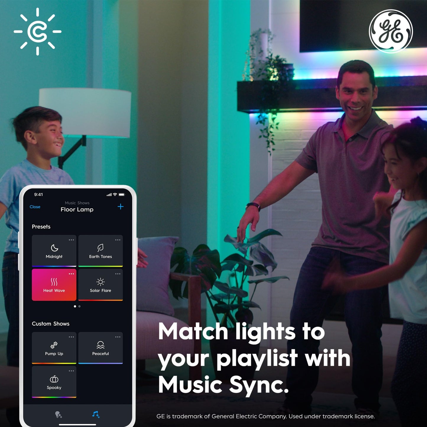 GE Cync Dynamic Effects A19 LED Smart Light Bulbs, Bluetooth and WiFi Color Changing Lights with Music Sync, Compatible with Alexa and Google Home (2 Pack)