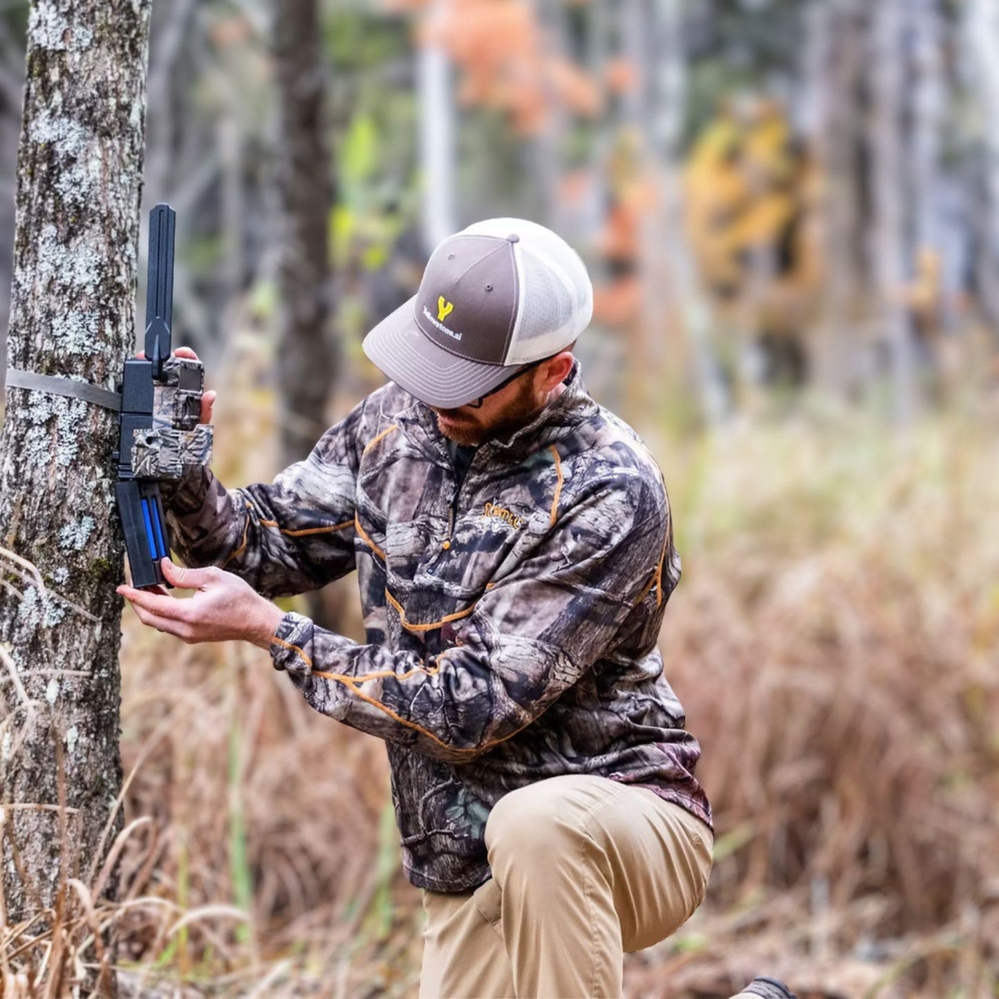 Yellowstone.ai Y2 4G LTE Cellular Trail Camera with Phone App - Solar Panel & 2 Battery Packs - No Glow Night Vision, HD 1080p, IP66 Waterproof - Hunting Deer Game Camera