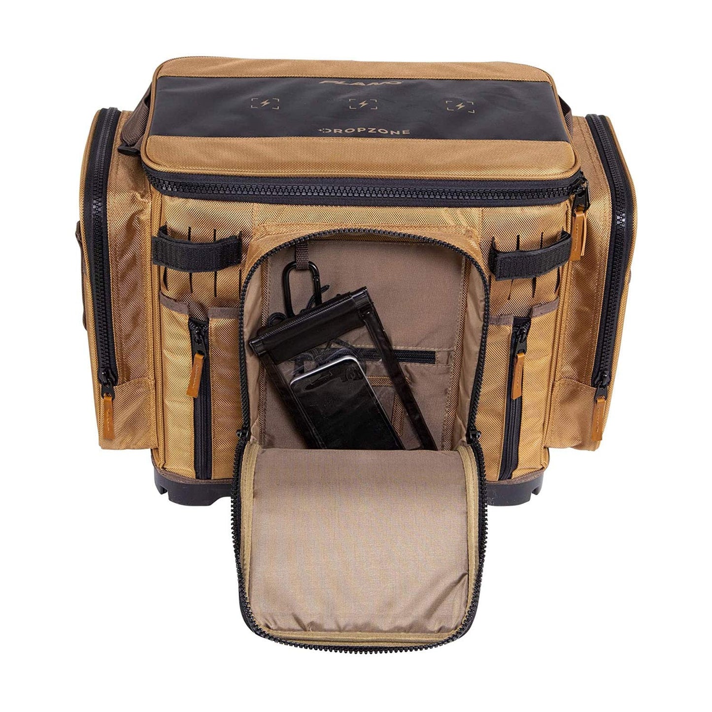 Plano Guide Series 3700 XL Tackle Bag, Beige 1680 Denier Fabric with Waterproof Base, Includes 10 StowAway Utility Organization Boxes, Large Premium Fishing Storage
