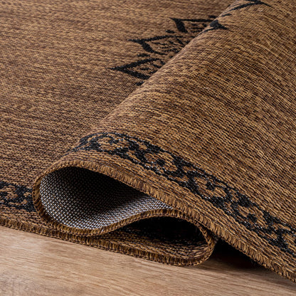 CAMILSON Outdoor Rug 9x12 Medallion Gold Modern Large Area Rugs for Indoor and Outdoor Patios Kitchen and Hallway Mats Washable Porch Deck Outside Carpet (Medallion Gold 9 x 12)