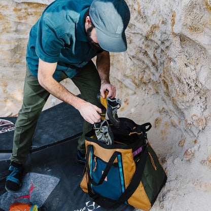 Topo Designs Mountain Gear Bag, Enormous Tote Style Free Standing Bag, Recycled Nylon, Abrasion Resistant (Black/Black)