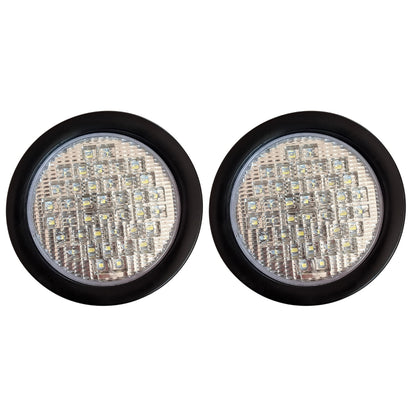 All Star Truck Parts 4in Round LED Backup Lights, 40 Diodes, Waterproof, Rubber, Model ASA440W2, 2x White
