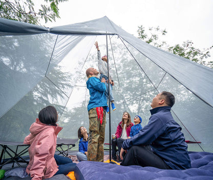 KAZOO Family Camping Tent Large Waterproof Tipi Tents 8 Person Room Teepee Tent Instant Setup Double Layer (Beige)