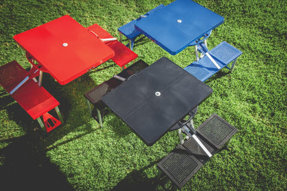 PICNIC TIME NCAA Louisville Cardinals Football Field Folding Picnic Table - Camping Table - Outdoor Table with Umbrella Hole, (Red)