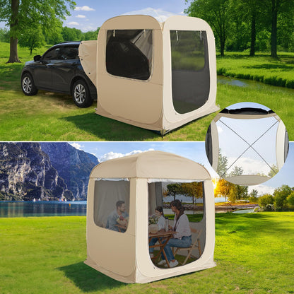 Alvantor® Pop Up Screen House, 4 in 1 Outdoor Camping Tent,6'x6'Screen Room with Mosquito Netting &Waterproof PVC, PVC Clear Top SUV Tent with Carry Bag, Instant UV Resistant Sun Shelter
