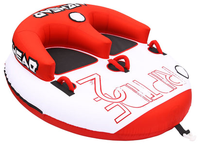 Airhead Riptide 2 Towable 1-2 Rider Tube for Boating and Water Sports, Kwik-Connect Tow and Two Patented Speed Safety Valves for Easy Inflation and Deflation