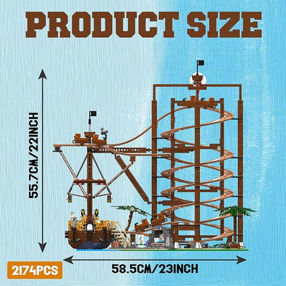 Roller Coaster Building Set Track Model Kit for Teens Boys Son Grandson Nephew Building Lovers. Kids Jigsaw Puzzle Christmas Birthday Gift -2174 Pieces (Double Helix)