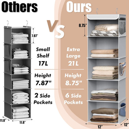 Simple Houseware 5-Shelf Hanging Closet Organizer - Gray | Maximize Storage Space