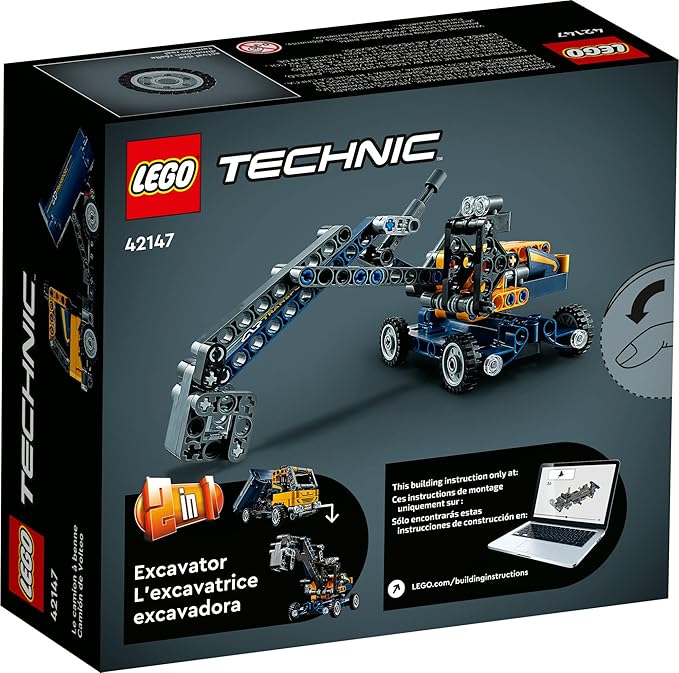 LEGO Technic Dump Truck 42147 2in1 Toy Set Construction Vehicle Model to Excavator Digger Engineering Toys Gift for Kids Boys Girls Ages 7 Plus