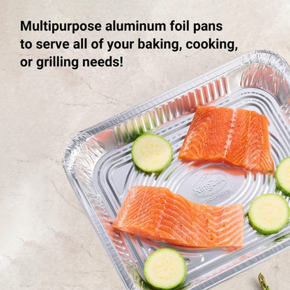 Aluminum Pans Half Size, 9X13, Extra Heavy Duty Disposable Foil Pans For Baking (20 Pack) Roasting & Chafing, Deep Tin Foil Bakeware, Steam Table Tray, Cookware, Food Prepping, Cake & Oven Pan