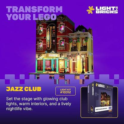 LED Light Kit Compatible with Lego 10312 Jazz Club – Lighting Accessories for Lego Icons Building Set Creative Decorative Upgrade (Model Not Included)