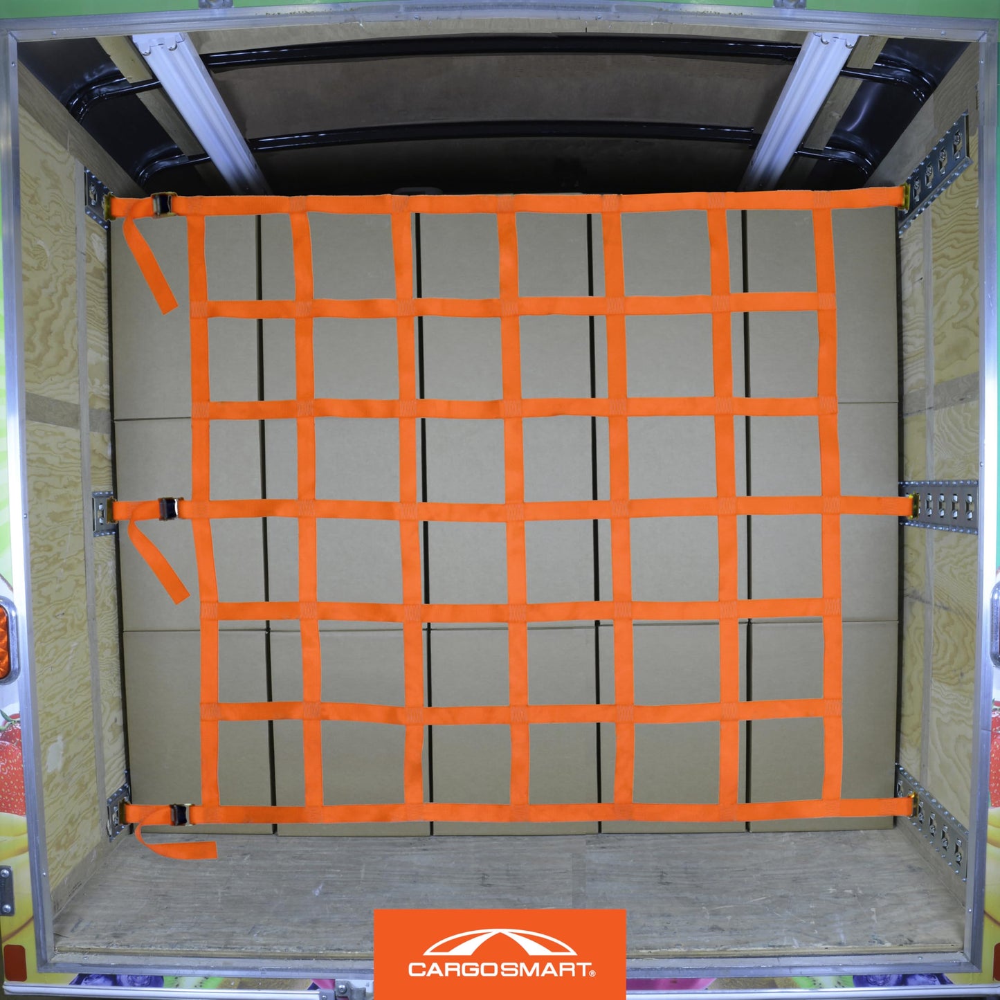 CargoSmart Adjustable Cargo Net — Connects to X-Track and E-Track Systems — 3,600lb Break Strength, 1,200lb Safe Work Load