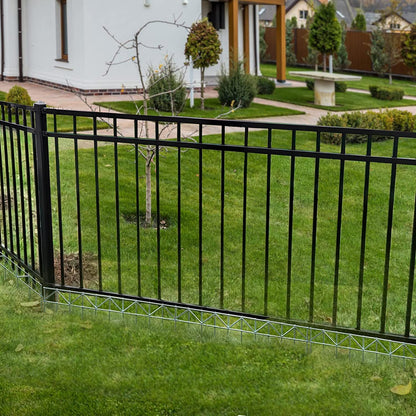 GRELWT 15 Pack 32" L x 10" H Animal Barrier Fence, No Dig Fence Patented Product, 5.5mm Galvanized Stakes with 2.1" Spacing, Anti Digging for Dogs Outdoor Yard Patio, Total 40Ft(L) X 10in(H) Silver