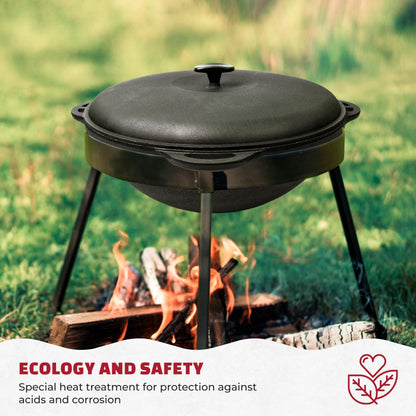 Dutch Oven Pot with Lid Syton 12.5 Quarts (12 L) - Camping Dutch Oven - Cast Iron Cookware Set - Uzbek Kazan Cast Iron – Premium Camping Cookware