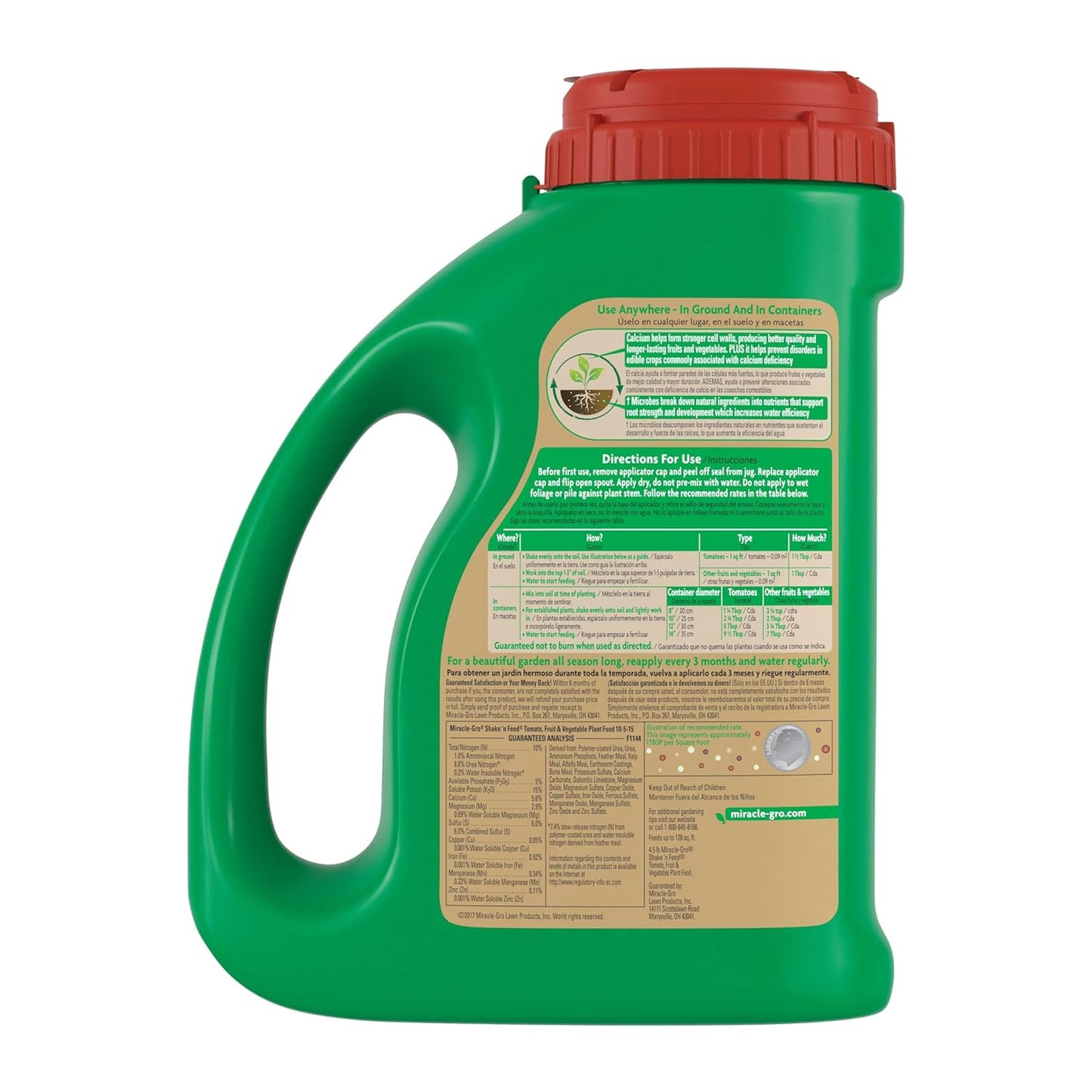 Miracle-Gro Shake 'N Feed Tomato & Vegetable Plant Food - 4.5 lb Fertilizer for In-Ground & Container Gardens