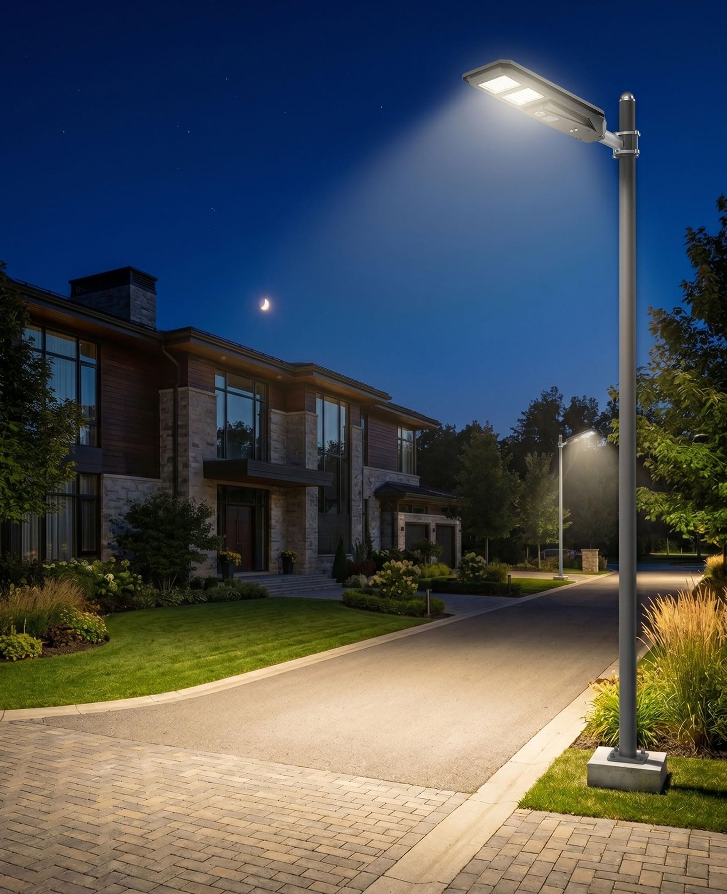 JAYNLT Outdoor Solar Street Light, 3000K/4000K/6500K Dusk to Dawn Solar Flood Light with Motion Sensor, IP67 Waterproof Super Bright LED Outdoor Lighting for Yard, Garage and Other Area Lighting-2pack