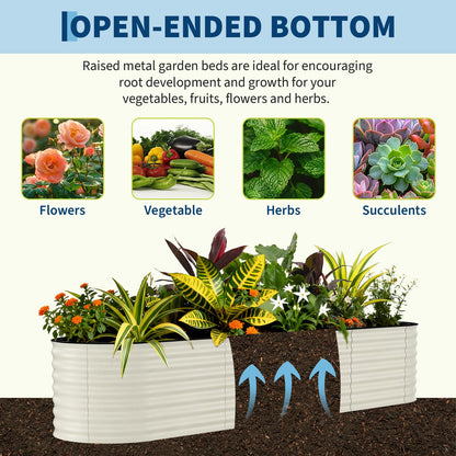 Garvee 2 Pack Galvanized Raised Garden Beds - 8x2x1.5ft Planter Box for Vegetables, Flowers, Rust-Resistant Garden Box, Easy Assembly Raised Beds, Durable Planters for Outdoor Plants, Beige