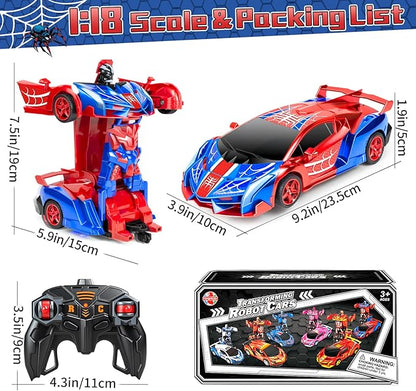 Spider Remote Control Car Spider Robot RC Car for Boys Transformation 2 in 1 Racing RC Cars Toy One Button Deformation &amp 360°Drifting for Boys Ages 3 4 5-12 Birthday