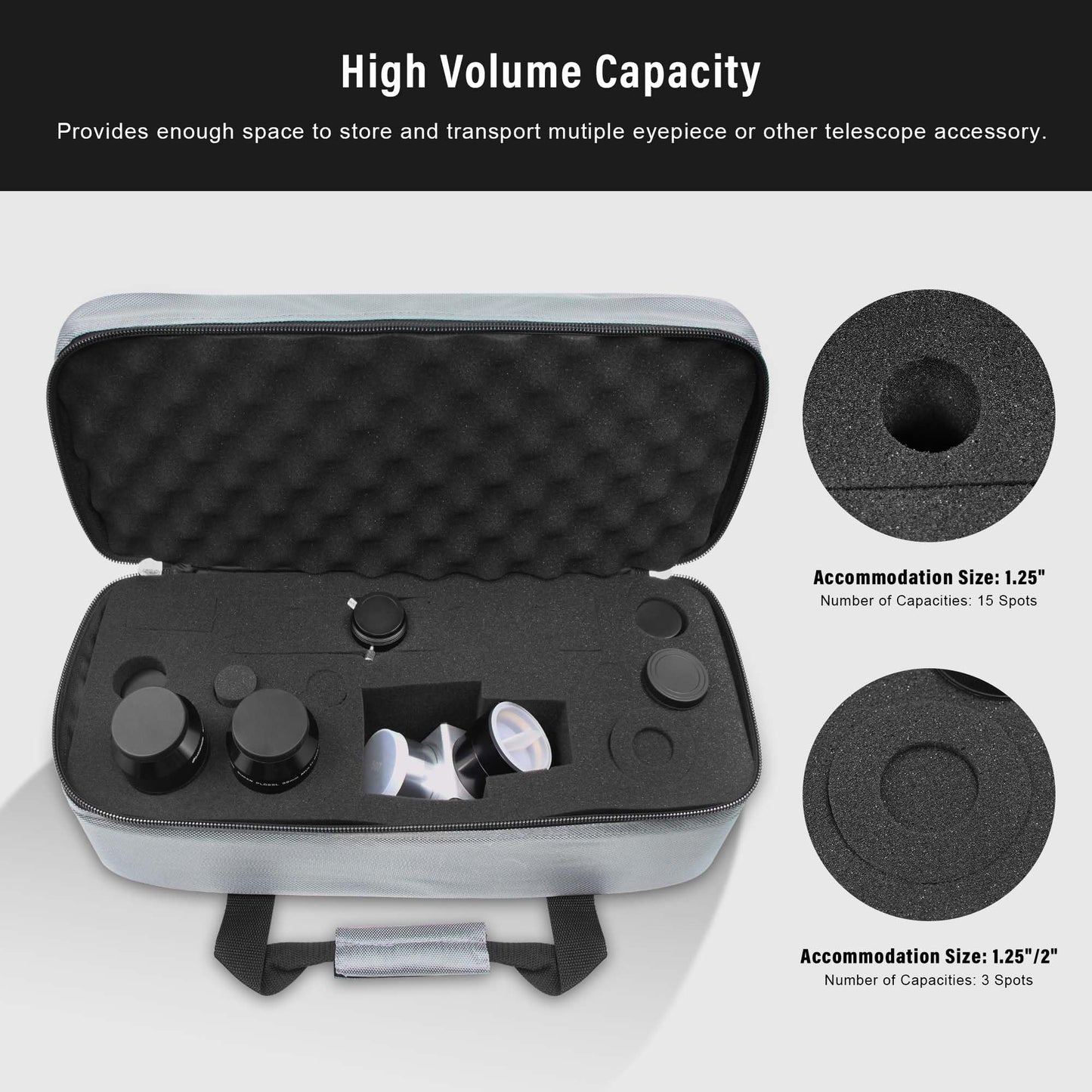 Astromania 2" 45-Degree Erecting Prism Diagonal - Bundle with - Transport Bag for 1.25" Eyepiece and 2" Eyepiece - Eyepiece Carry Case