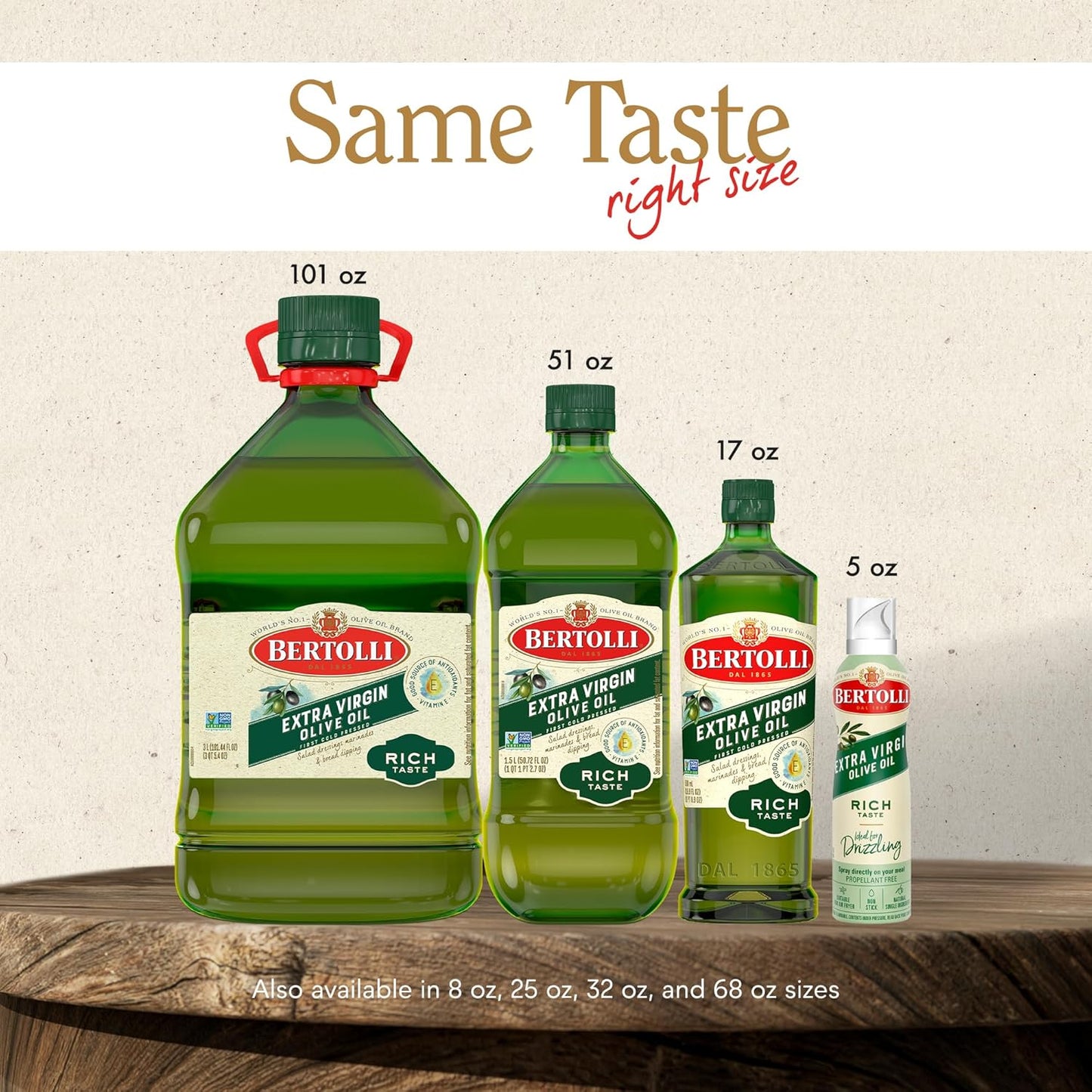Bertolli Extra Virgin Olive Oil - Rich Taste with Polyphenols | 15.5 fl oz Squeeze Bottle
