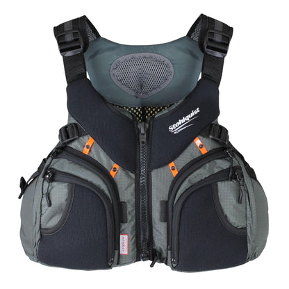 Stohlquist Keeper Fishing Lifejacket, USCG/Transport Canada Approved PFD (Gray, Medium)