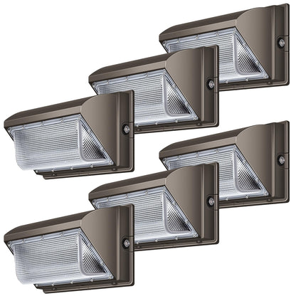 BIRITALO LED Wall Pack Lights Outdoor Dusk to Dawn Photocell 800W Eqv Bright 18000LM LED Exterior Buildings Security Lighting 5000K 120W LED Flood Wall Light 100V-277V IP65 Waterproof for Yard 6 Pack
