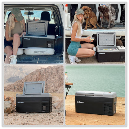 Setpower FC20 Portable 12v Refrigerator, -4℉-68℉ Fast Cooling Car Refrigerator, 20L/21Qt Car Fridge Portable Freezer with 12/24V DC and 110/240V AC, Electric Cooler (Black,1-year warranty)