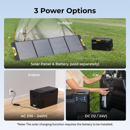 BougeRV 12 Volt Portable Refrigerator, CRX3 23 Quart Car Fridge with APP Control, -4℉~68℉ Compressor Electric Cooler with 12V/24 DC, 100-240 AC for Outdoor Camping Overlanding Truck RV SUV Van