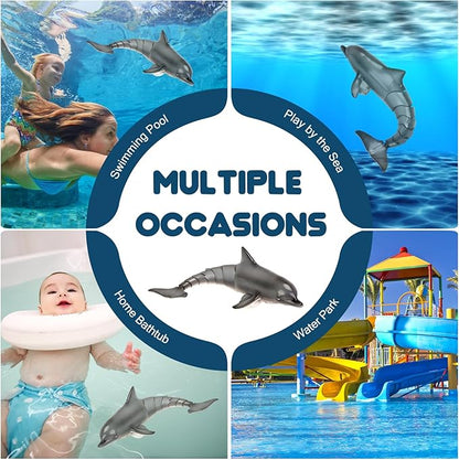 Remote Control Dolphin Toys for Kids 2.4G High Simulation Oceanic RC Dolphins Fish Toys for Swimming Pool Bathroom 2x600mAh RC Boat Water Toys Great for 6+ Year olds Boys Girls Kids Gray