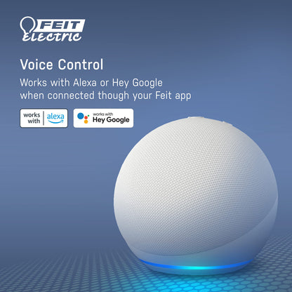 Feit Electric Smart Light Bulbs with RGB Color Changing and Tunable White, 2.4Ghz WiFi Light Bulbs, No Hub Needed, Works with Alexa and Google, Dimmable 60 Watt = LED 9W, OM60/RGBW/CA/AG/3, 3 Pack