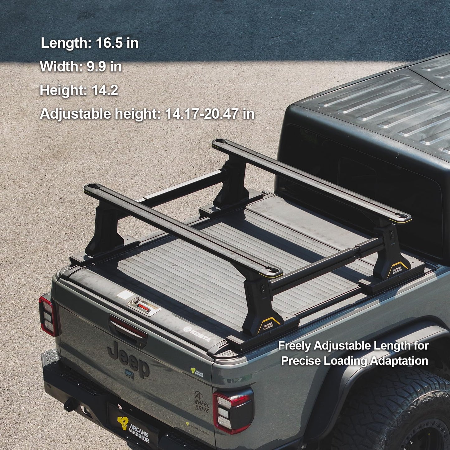 Tonneau Compatible Truck Bed Rack, Fits Tacoma, JT & Ranger, Aluminum Construction, 838 lbs Load Capacity, Anti-Theft & Easy Install