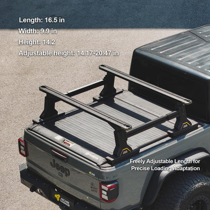 Tonneau Compatible Truck Bed Rack, Fits Tacoma, JT & Ranger, Aluminum Construction, 838 lbs Load Capacity, Anti-Theft & Easy Install