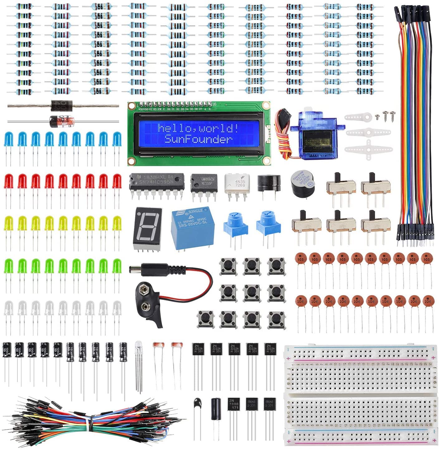 SunFounder Project The Most Complete Electronics Starter Kit Compatible with Arduino Mega 2560 R3 Mega328 Nano, 73 Tutorials Included