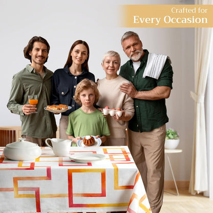 Maison d' Hermine Table Cloth Rectangle Table 100% Cotton 60 x 120 Inches Tablecloth Reusable Decorative for Dining Kitchen Room Farmhouse Home Gifts for Mothers Day Spring Summer - Summer Maze