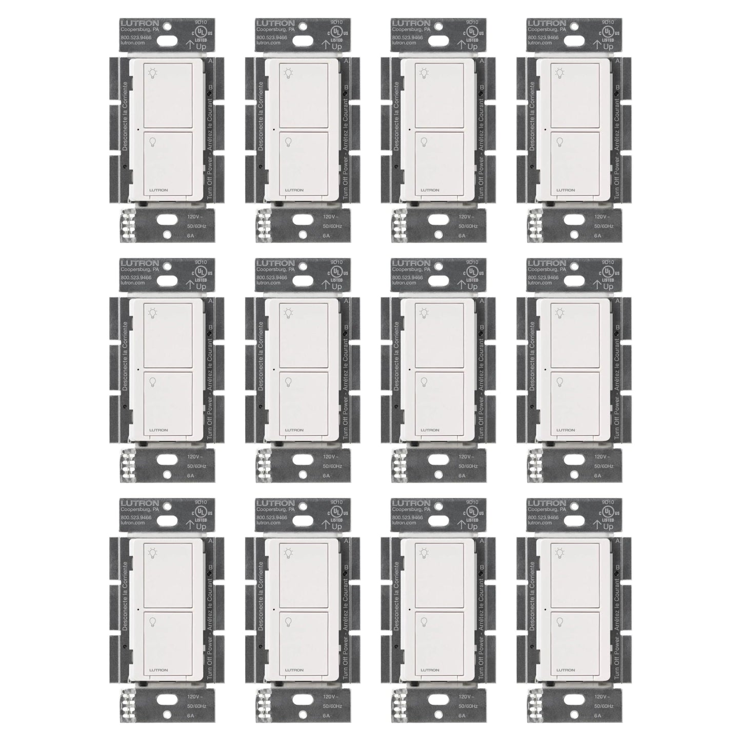 Lutron Caseta Original Smart Light Switch (Lutron Smart Hub Required), for Home, LED Lights, and Fans, 6 Amp, Single-Pole/3-Way, Neutral Required, PD-6ANS-WH, White