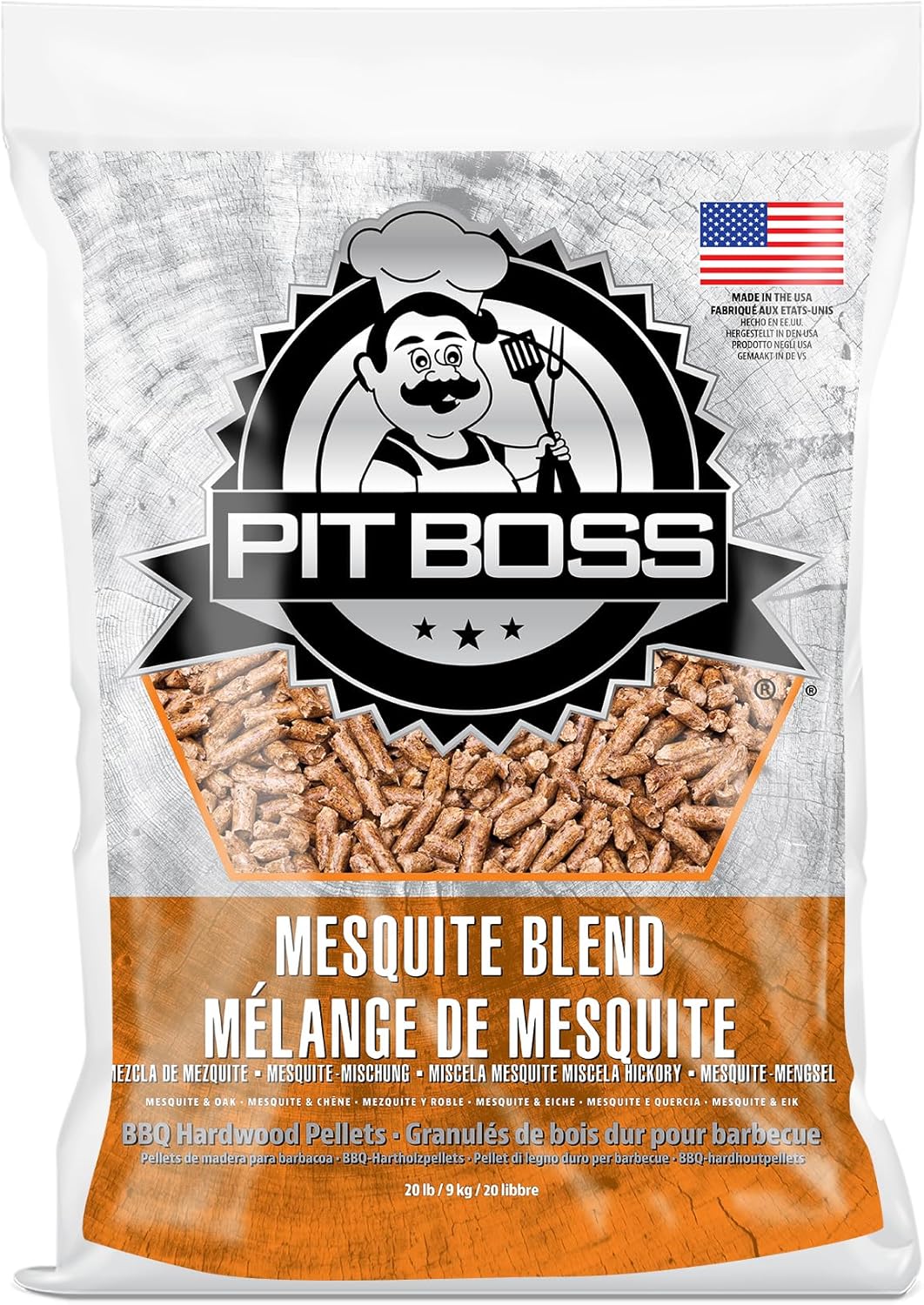 Pit Boss 100% All-Natural BBQ Hardwood Pellets - Mesquite Blend for Grilling & Smoking | 20 lbs.