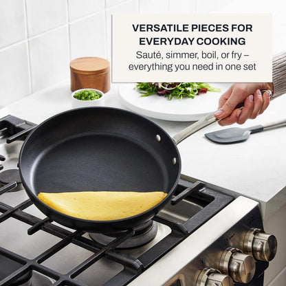 All-Clad E7859064 HA1 Hard Anodized Nonstick Fry Pan Cookware Set, 10 Inch and 12 Inch Fry Pan, 2 Piece, Black