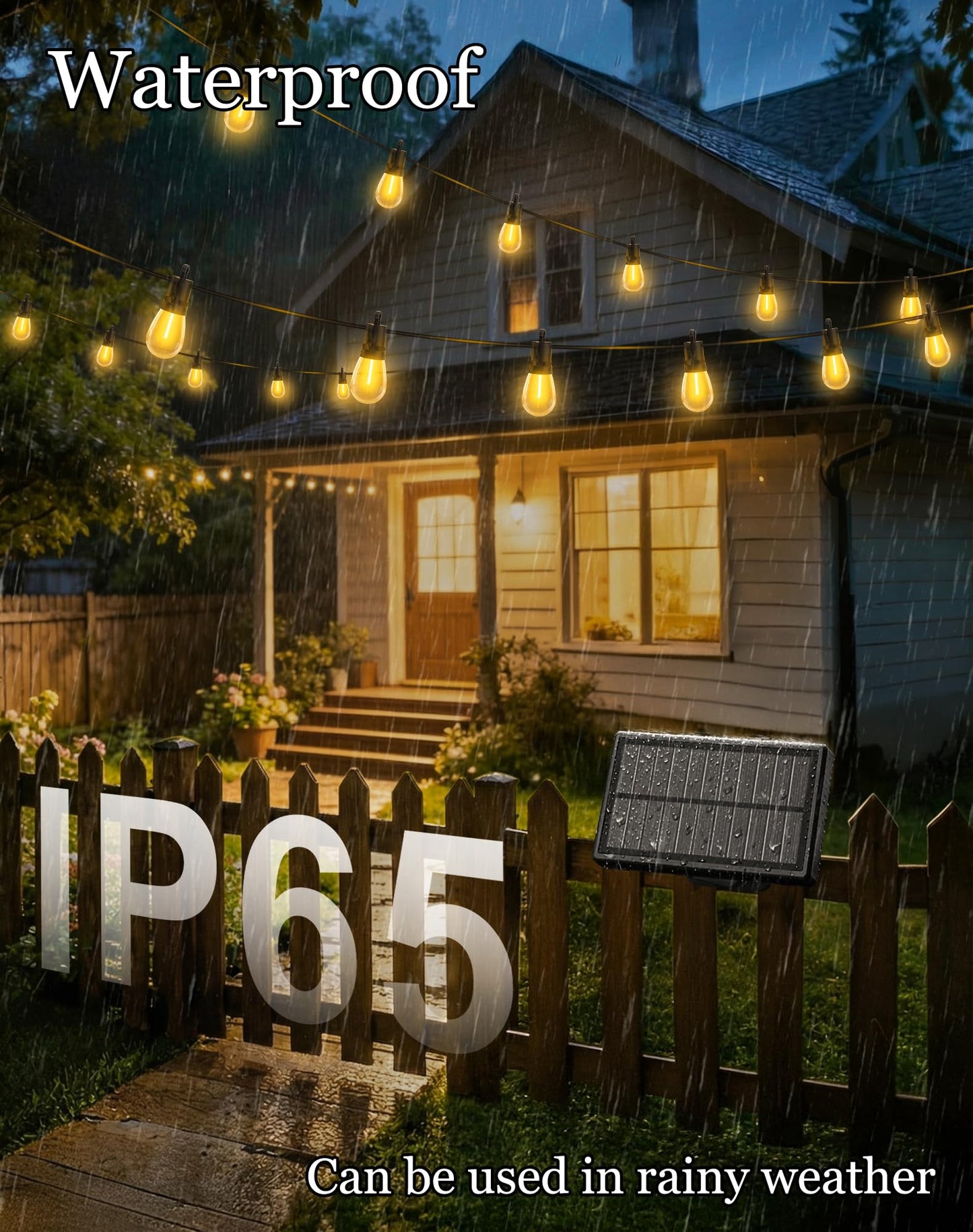148ft-Solar-Powered-Lights-Outdoor-Waterproof-String Lights-Outside-Patio-Yard-Garden-Fence-Backyard-Deck-Porch-Balcony-Patios-Camping-Battery-Operated-LED-Fairy-Strip-Lighting-Hanging-Edison-Bulbs