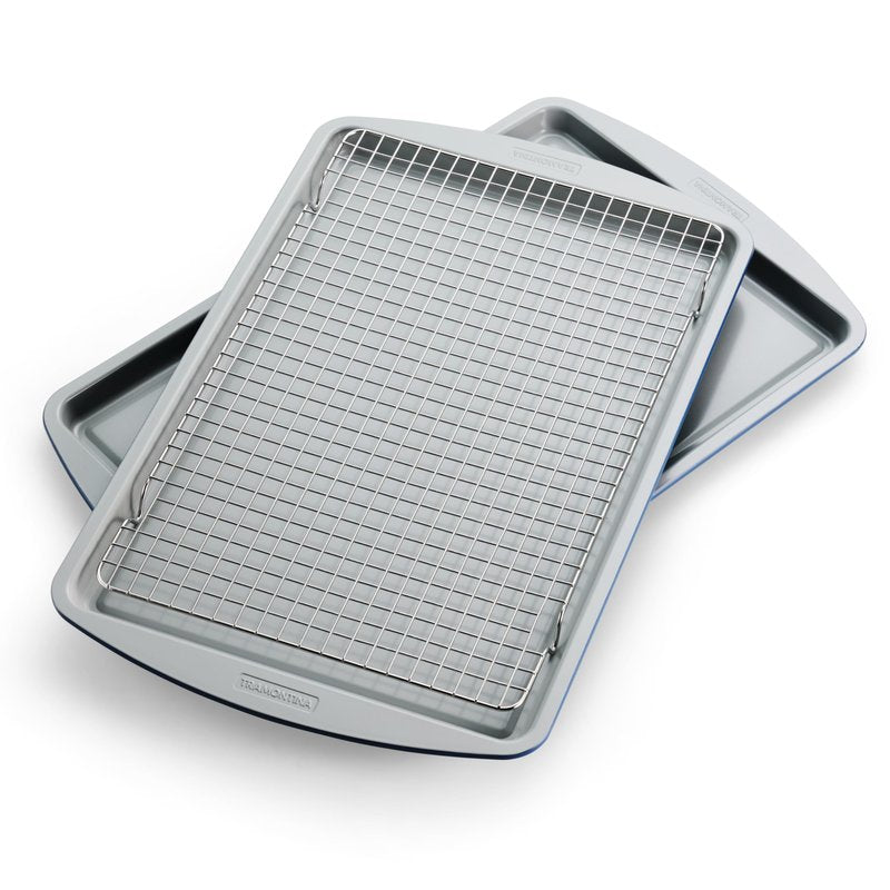 Tramontina Rise 8-Piece Ceramic Baking Pans Set, Non stick Essential Bakeware for Cookies, Loafs, Cakes, Brownies and Muffins