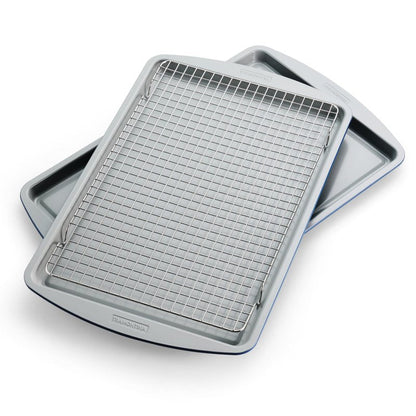Tramontina Rise 8-Piece Ceramic Baking Pans Set, Non stick Essential Bakeware for Cookies, Loafs, Cakes, Brownies and Muffins